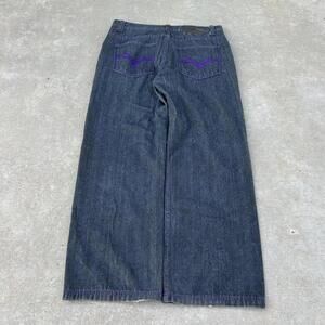 Vintage Baggy Black and Purple Wide Leg Skater Grunge Jeans